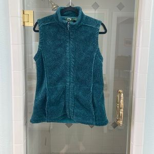 Warm soft teal zippered vest by silver water supply co